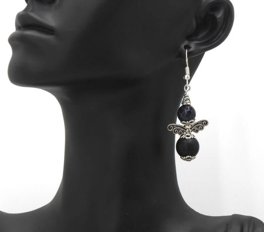 Evil Eye Protection | Guardian Angel | Glass Bead | Earring Dangle Jewelry | Good Luck | Positive Vibes | Positive Vibrations