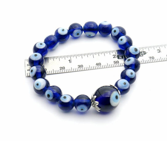 Evil Eye Protection | Blue Evil Eye Beads Stretchable Bracelet for Unisex | Evil Eye Protection Bracelet