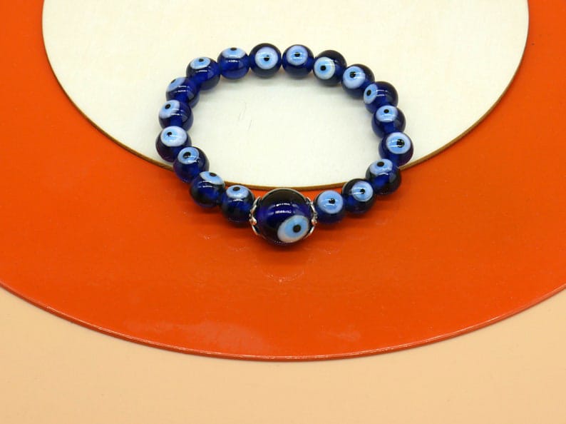 Evil Eye Protection | Blue Evil Eye Beads Stretchable Bracelet for Unisex | Evil Eye Protection Bracelet