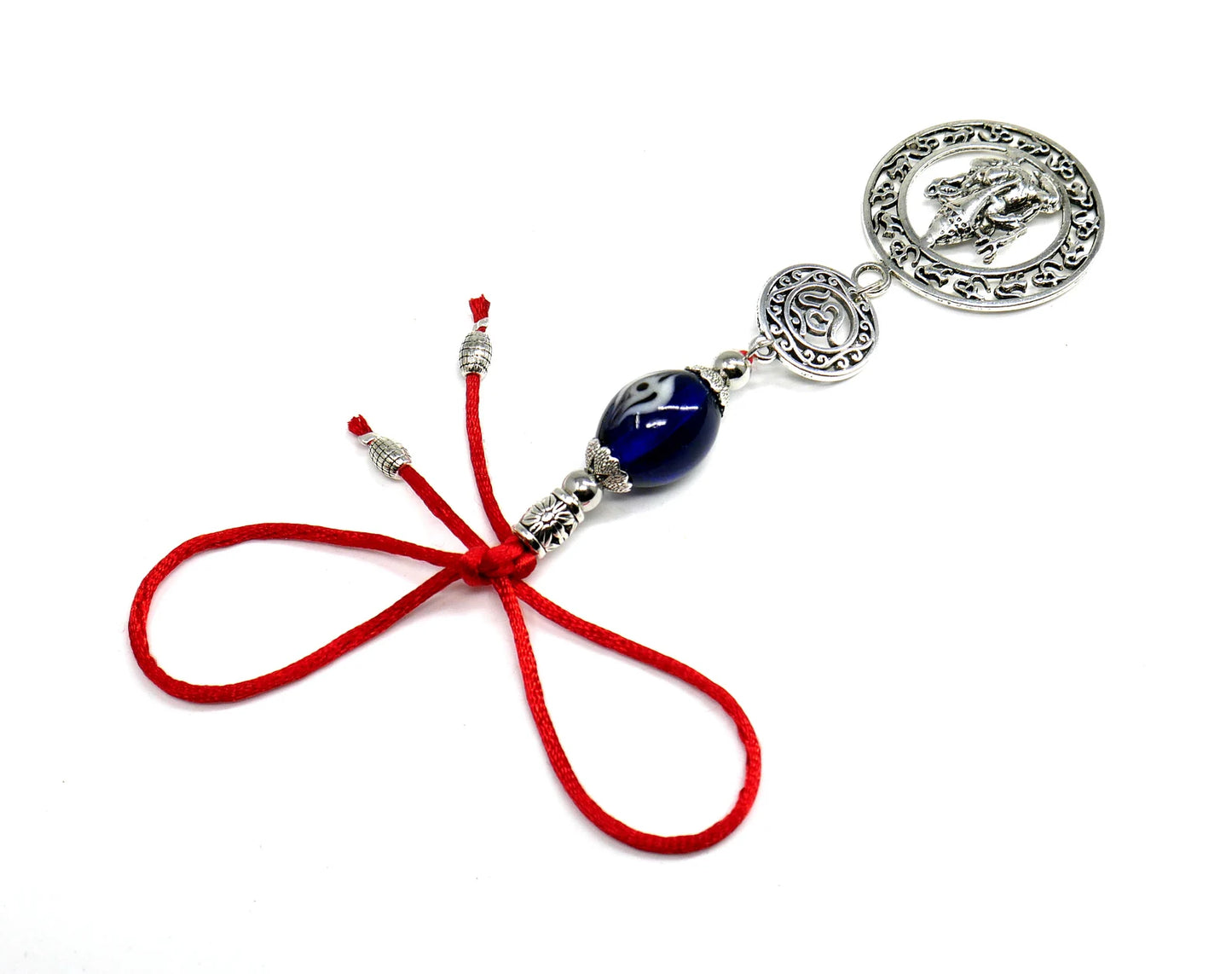 Ganesha | OM | Evil Eye Protection | Car Rearview Mirror Ornament | Good Luck | Happiness | Good Fortune | Success | Prosperity
