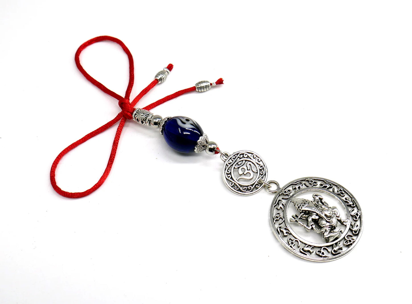 Ganesha | OM | Evil Eye Protection | Car Rearview Mirror Ornament | Good Luck | Happiness | Good Fortune | Success | Prosperity