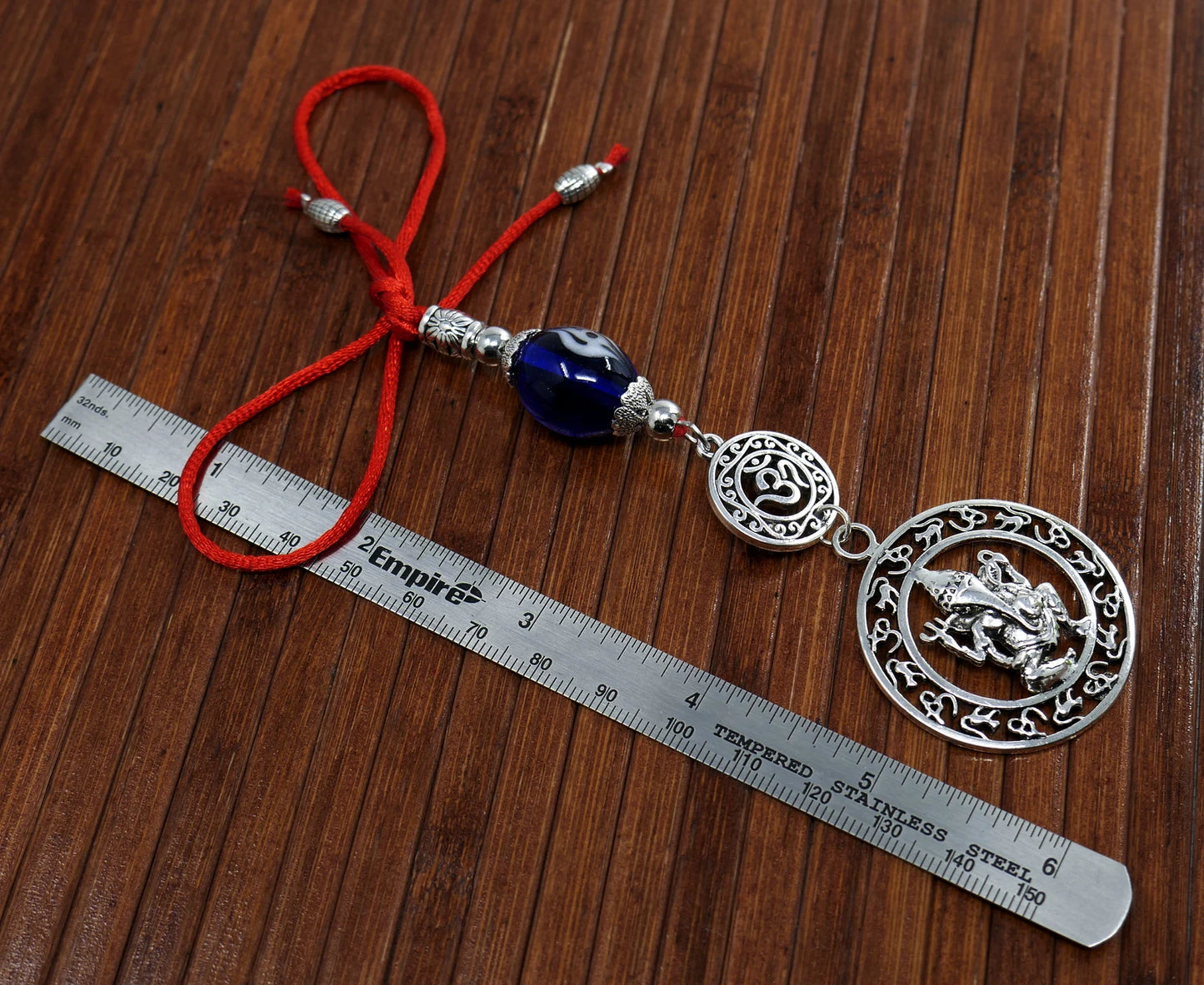 Ganesha | OM | Evil Eye Protection | Car Rearview Mirror Ornament | Good Luck | Happiness | Good Fortune | Success | Prosperity