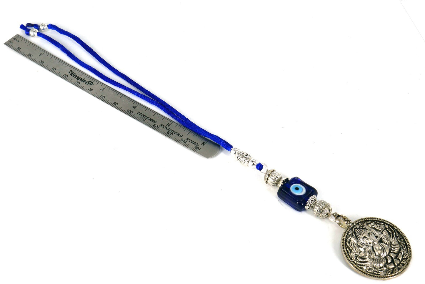 Ganesha | Evil Eye Protection | Car Rearview Mirror Ornament | Good Luck | Happiness | Good Fortune | Success | Prosperity
