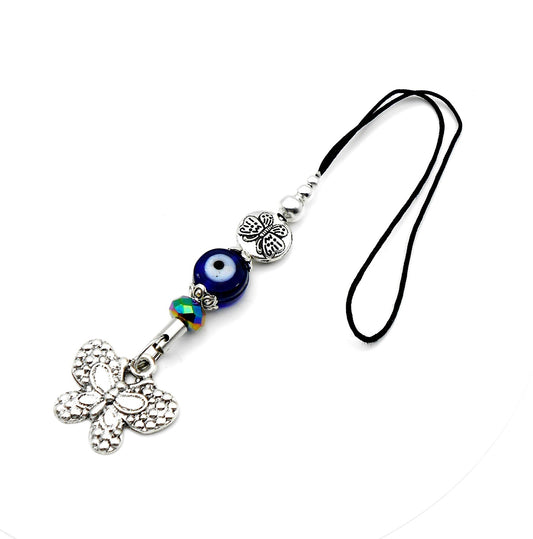 Butterfly | Evil Eye Protection | Bag Backpack Cellphone Case Charm Ornament | Good Luck | Positive Vibes | Freedom | Transcendence | Grace