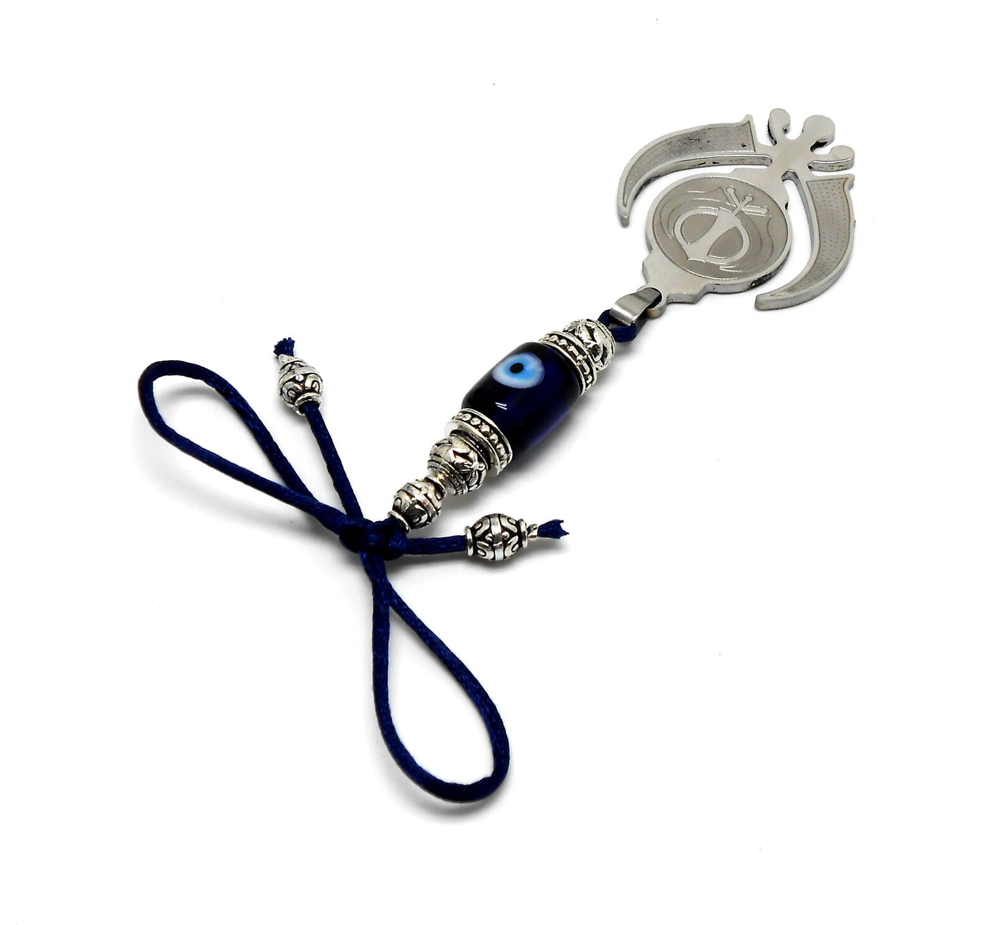 Khanda | Sikh Khanda Sahib | Evil Eye Protection Khanda Hanging | Car Rearview Mirror Ornament Hanging | Sikh Faith Namaste Gift
