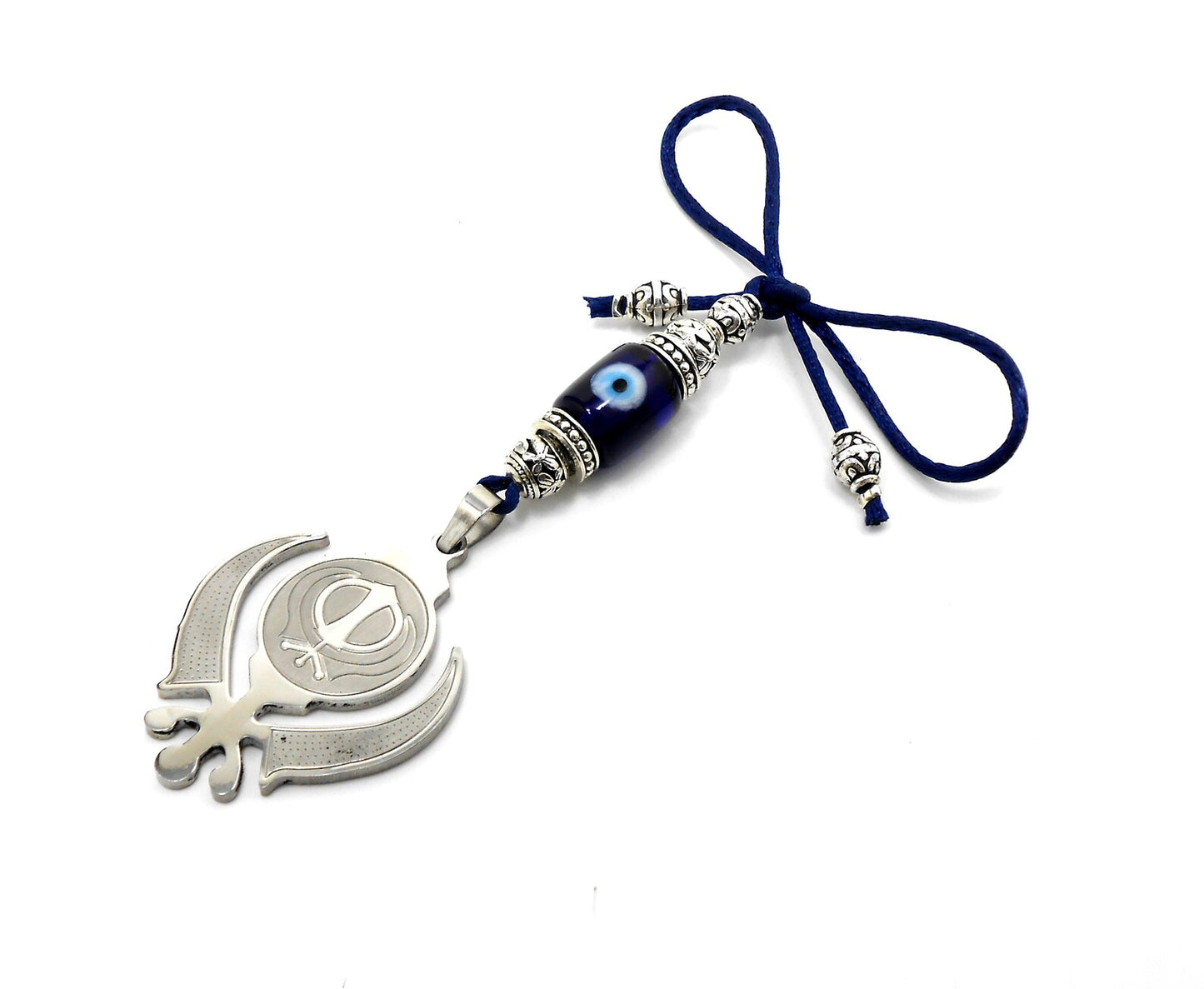 Khanda | Sikh Khanda Sahib | Evil Eye Protection Khanda Hanging | Car Rearview Mirror Ornament Hanging | Sikh Faith Namaste Gift