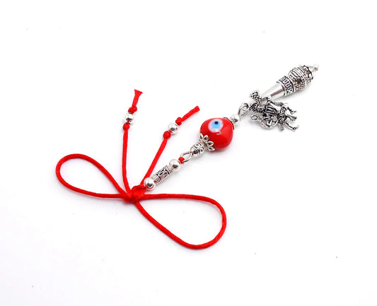 Evil Eye Protection Hanuman Ji ke Gada and Lord Hanuman Charm & Divine OM-Rare to Find Combination of Charms for Good Luck Protection
