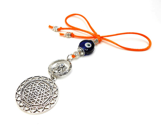 Divine Sri Yantra Evil Eye Protection Hanging-Money Attraction Yantra/Amulet for Good Luck,Success,Fortune,Prosperity & phenomenal Abundance