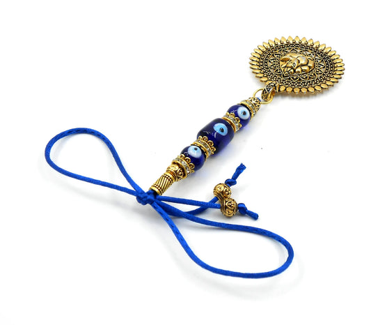 Ganesha | Evil Eye Protection | Car Rearview Mirror Ornament | Good Luck | Happiness | Good Fortune | Success | Prosperity
