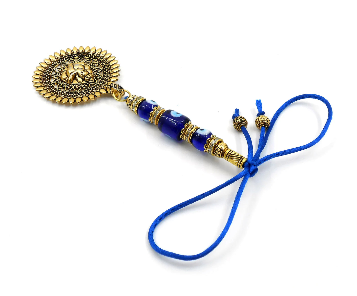 Ganesha | Evil Eye Protection | Car Rearview Mirror Ornament | Good Luck | Happiness | Good Fortune | Success | Prosperity