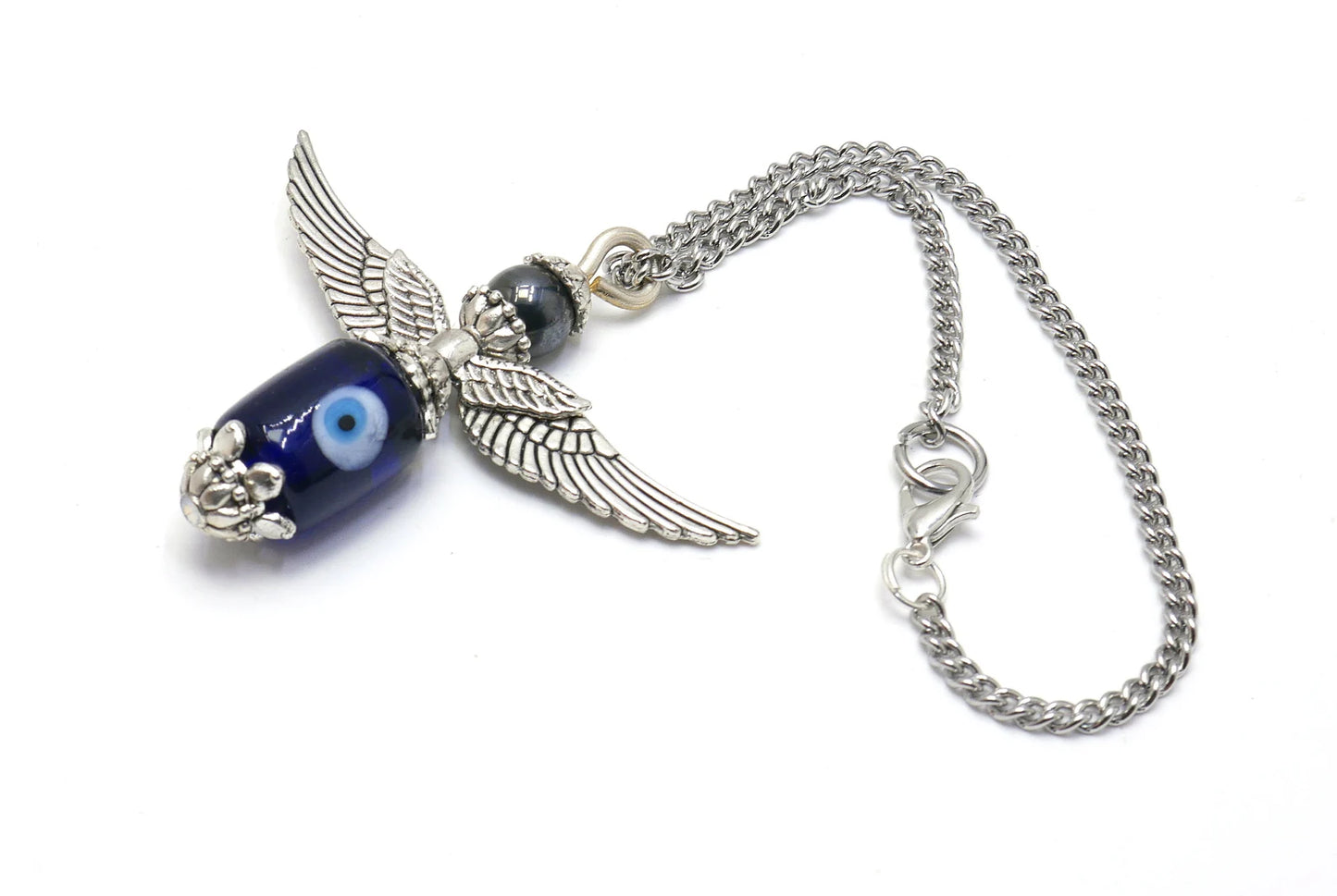 Guardian Angel | Evil Eye Protection | Bag Backpack Ornament | Angel Protection Key Ring | Good Luck Positive Vibes | Positive Vibrations