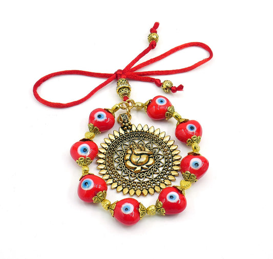 Ganesha | Evil Eye Protection | Car Rearview Mirror Ornament | Good Luck | Happiness | Good Fortune | Success | Prosperity
