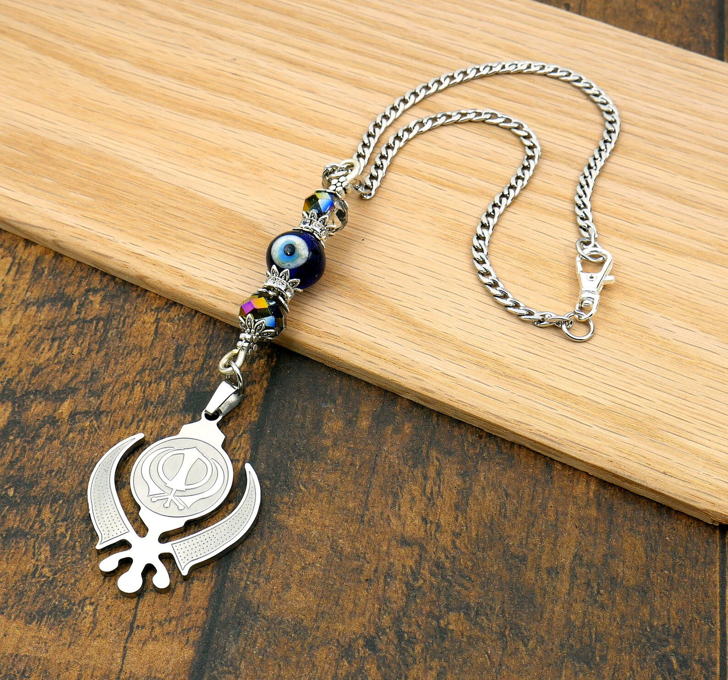 Khanda | Sikh Khanda Sahib | Precision Laser Cut | Car Rearview Mirror Ornament | Blessings | Faith | Oneness