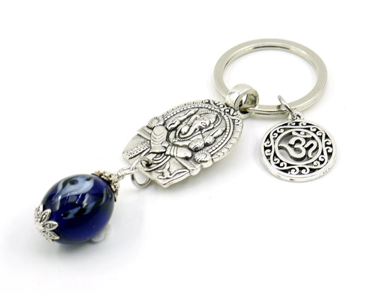 D Divine Lord Ganesha Evil Eye Key Ring/ Key Chain for Buri Nazar/Buri Drishti /Negative Vibes Protection-Evil Eye Protection Key Ring