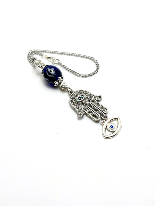 Evil Eye, Hamsa Hand Pendant Evil Eye Protection Car Rear View Mirror Hanging, Hamsa Hand Jewerely, Good Luck Car Decor, Travel Safe Gift