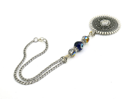 Durga, Maa Durga, Hindu Goddess Car Rear View Mirror Hanging , Amba Maa Hanging for Home Wall/Door/Car/Bag for Divine Blessings & Protection