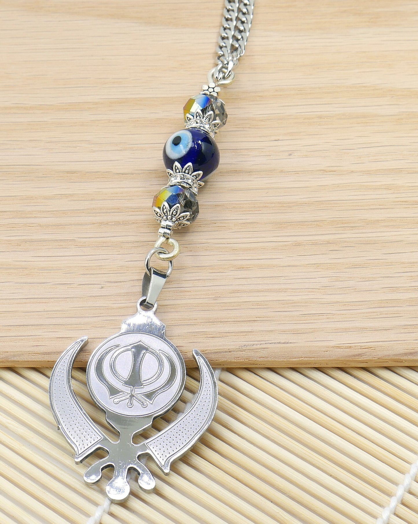 Khanda | Sikh Khanda Sahib | Precision Laser Cut | Car Rearview Mirror Ornament | Blessings | Faith | Oneness