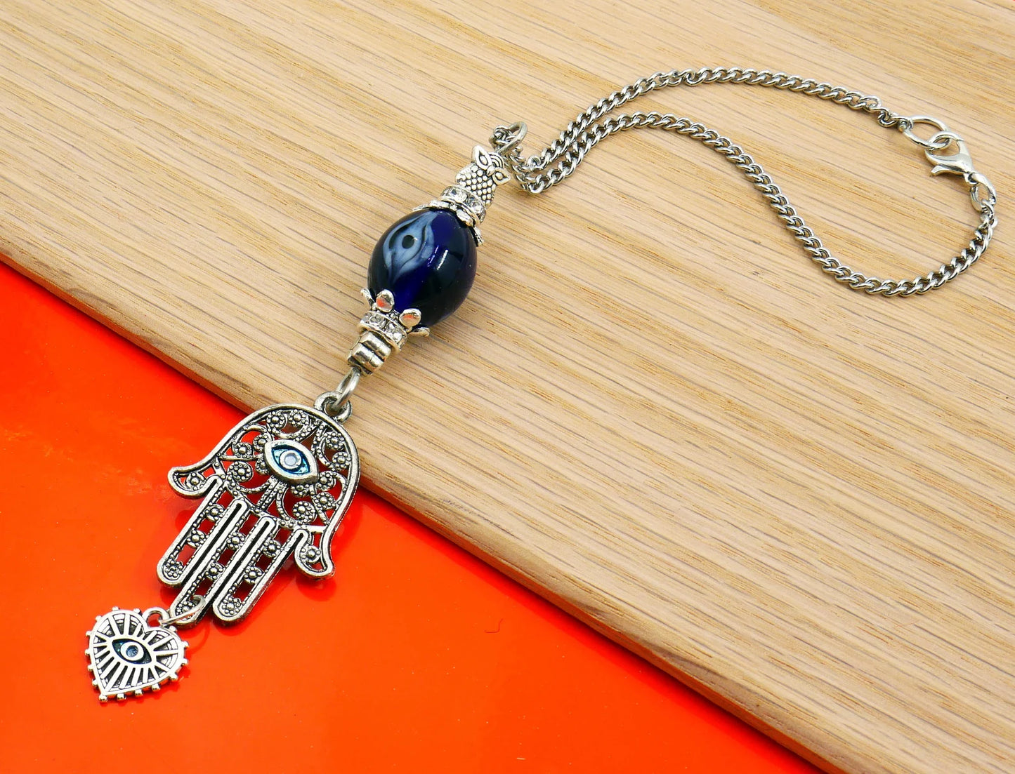 Evil Eye, Hamsa Hand Pendant Evil Eye Protection Car Rear View Mirror Hanging, Hamsa Hand Jewerely, Good Luck Car Decor, Travel Safe Gift