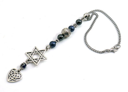 Evil Eye Protection | Star of David protection Amulet | Endless Knot Star of David for Blessing Good Luck Protection Hanging for Home or Car
