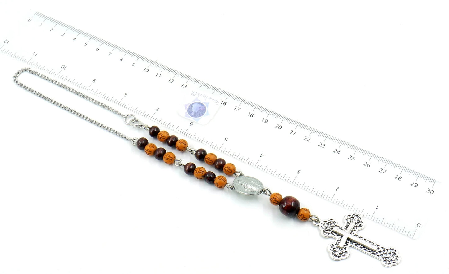 Holy Cross Pendant | Natural Wooden & Acrylic Cross Bead Hanging | Car Rearview Mirror Ornament | Blessings | Faith | Hope