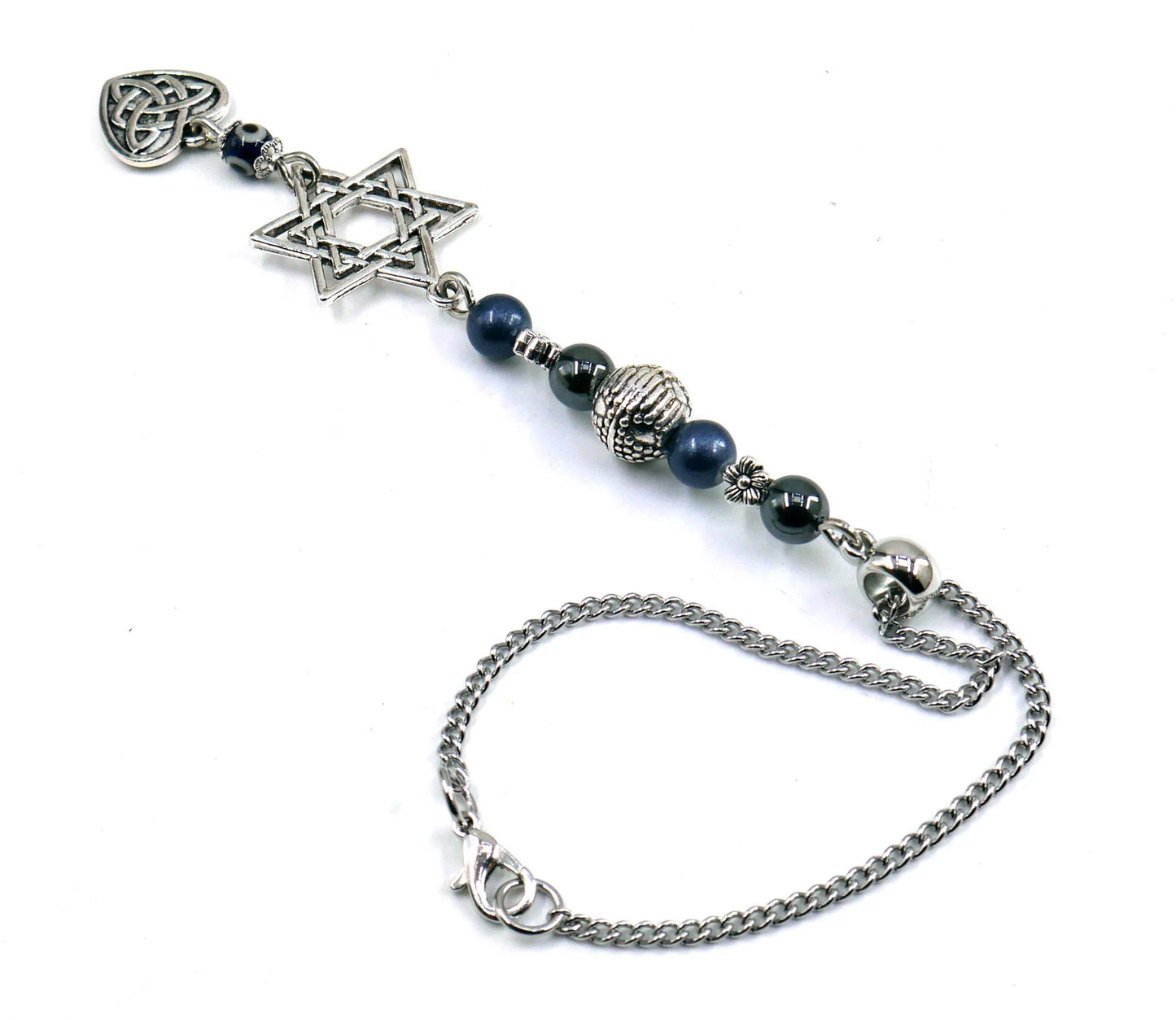 Evil Eye Protection | Star of David protection Amulet | Endless Knot Star of David for Blessing Good Luck Protection Hanging for Home or Car