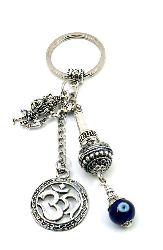 Evil Eye Protection Hanumanji & Beautiful Desined Hanumanji ke Gada Charms with Divine OM Charm-Divine Combination Charms for Good Luck