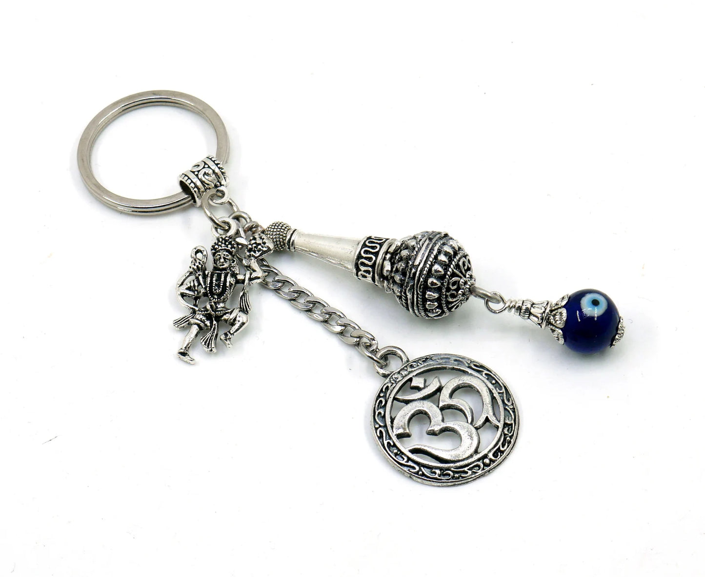 Evil Eye Protection Hanumanji & Beautiful Desined Hanumanji ke Gada Charms with Divine OM Charm-Divine Combination Charms for Good Luck