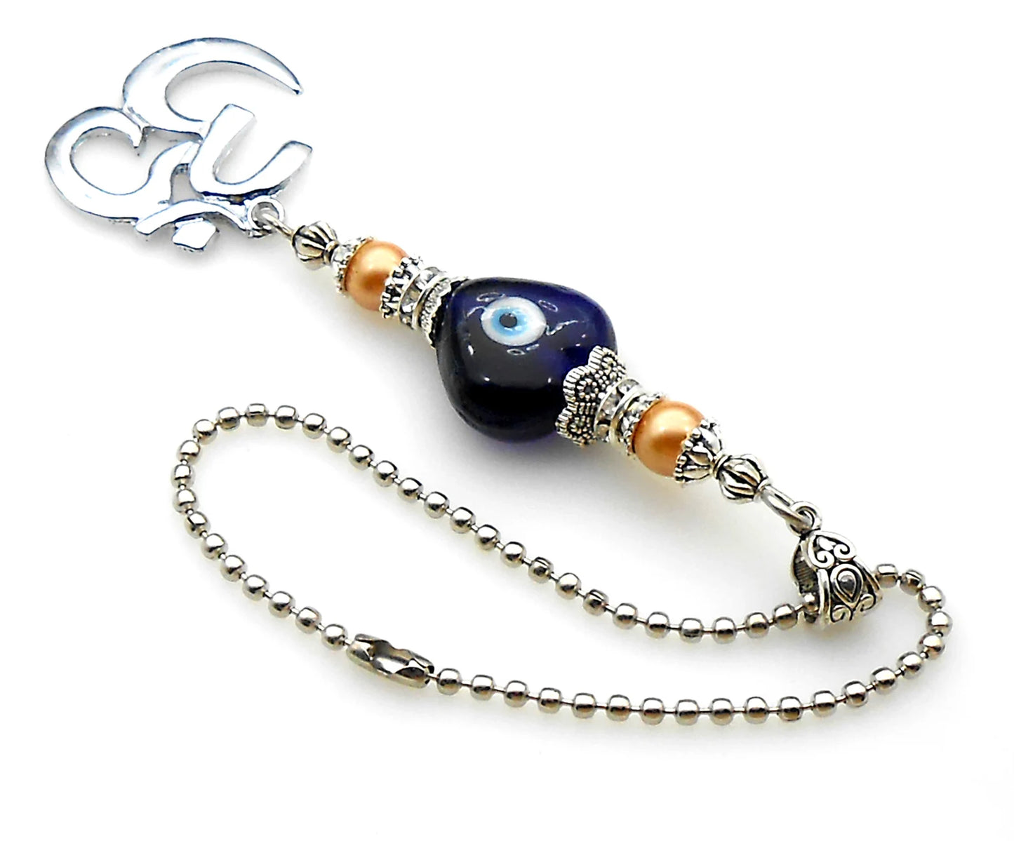 Evil Eye Protection, Divine OM Car Rear View Mirror Ornament-Handbag Hanging for Evil Eye Protection Amulet and Good Luck Protection