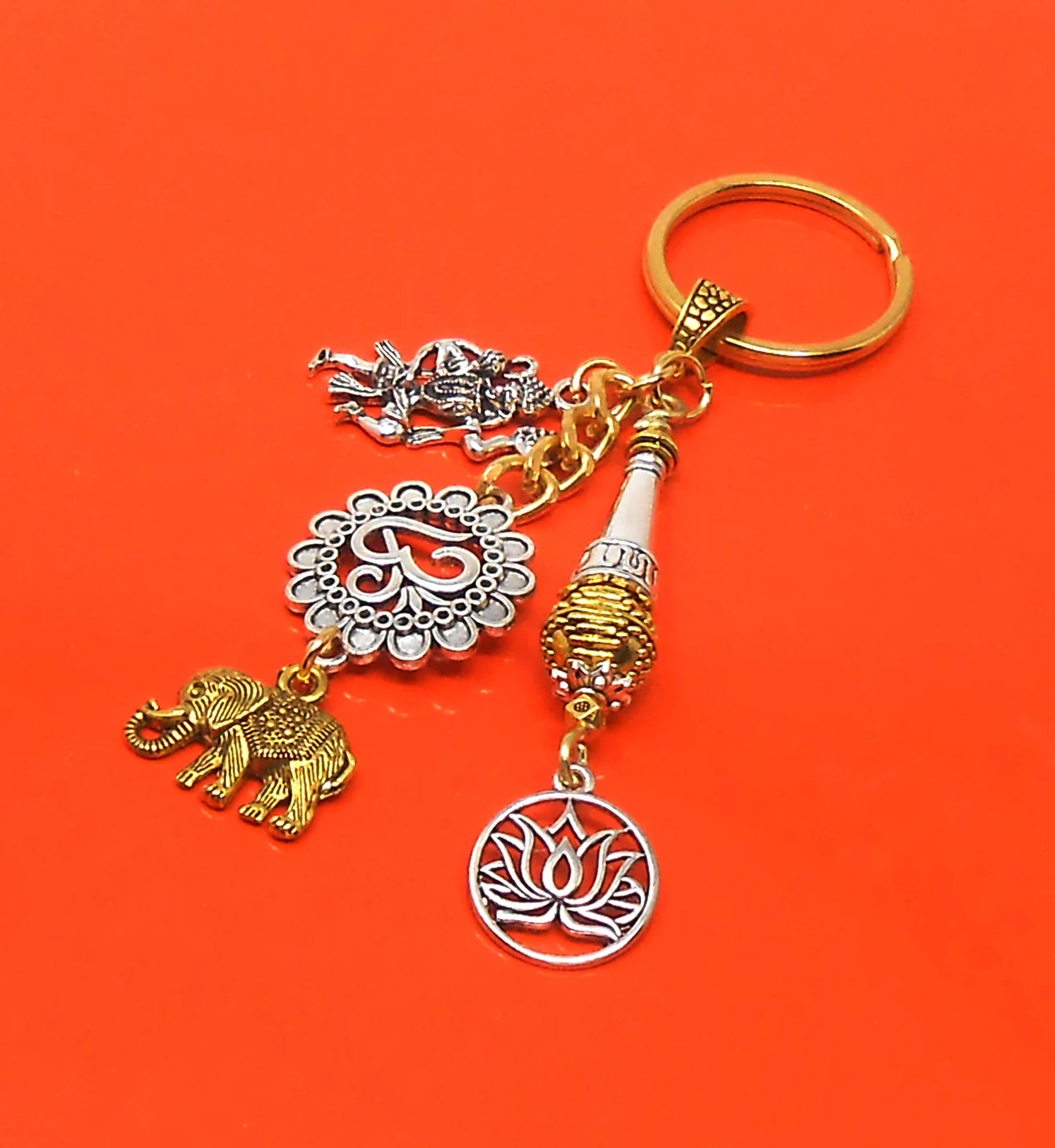 Evil eye Protection Lord Hanumanji Kavach(Amulet)-Indian Hindu Protection & Strength Key Ring for Home/Car/Office/Business-Hindu Deity Charm