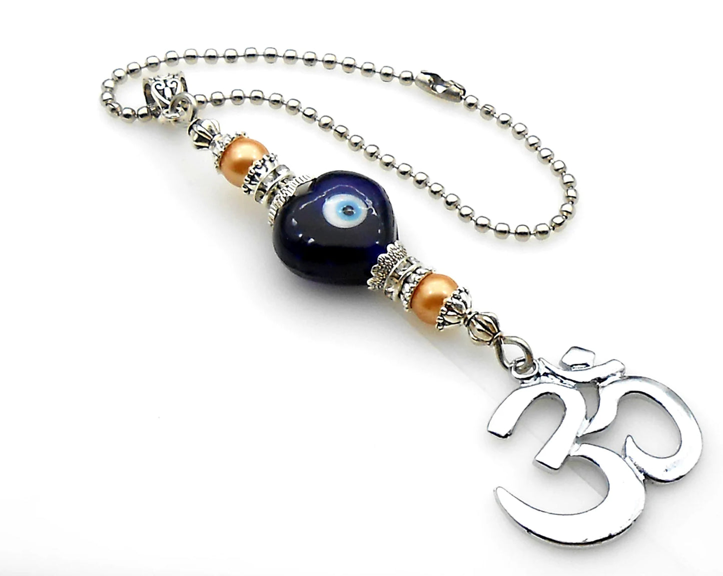 Evil Eye Protection, Divine OM Car Rear View Mirror Ornament-Handbag Hanging for Evil Eye Protection Amulet and Good Luck Protection