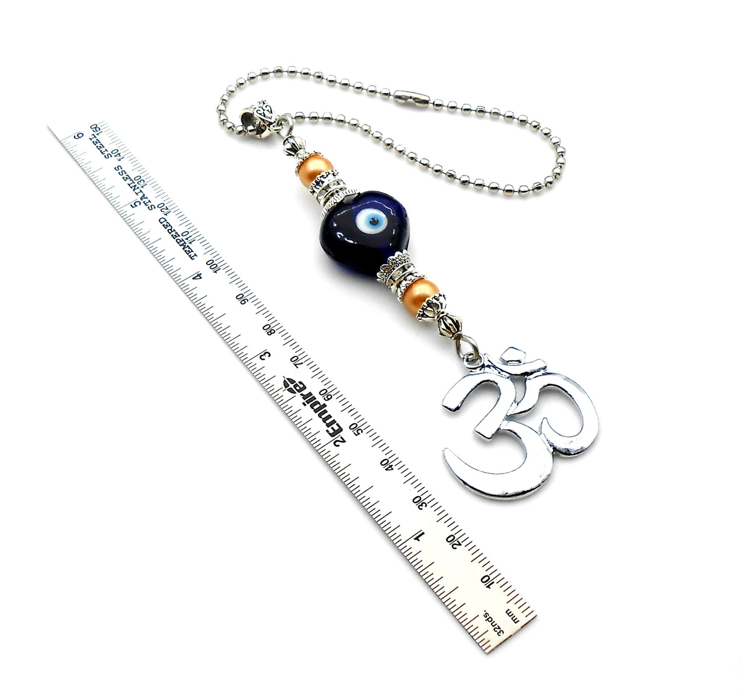 Evil Eye Protection, Divine OM Car Rear View Mirror Ornament-Handbag Hanging for Evil Eye Protection Amulet and Good Luck Protection