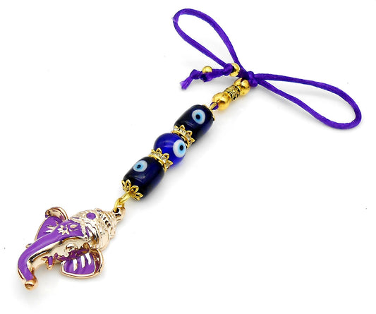 Ganesha | Evil Eye Protection | Car Rearview Mirror Ornament | Good Luck | Happiness | Good Fortune | Success | Prosperity | Spirituality