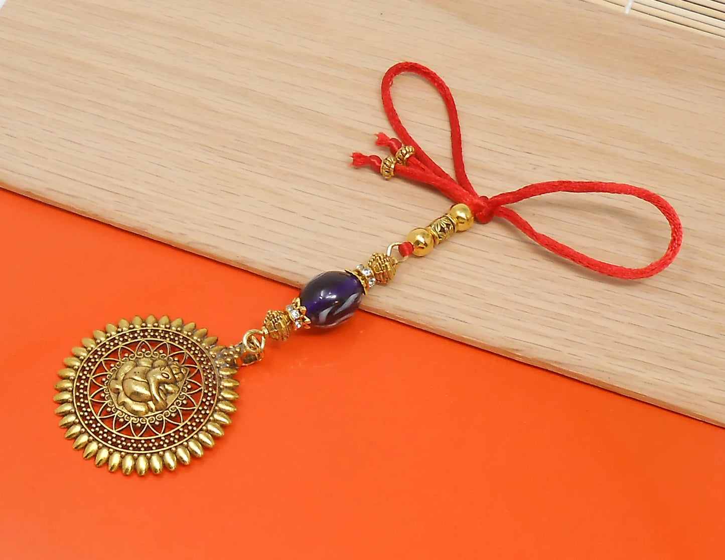 Ganesha | Evil Eye Protection | Car Rearview Mirror Ornament | Good Luck | Happiness | Good Fortune | Success | Prosperity