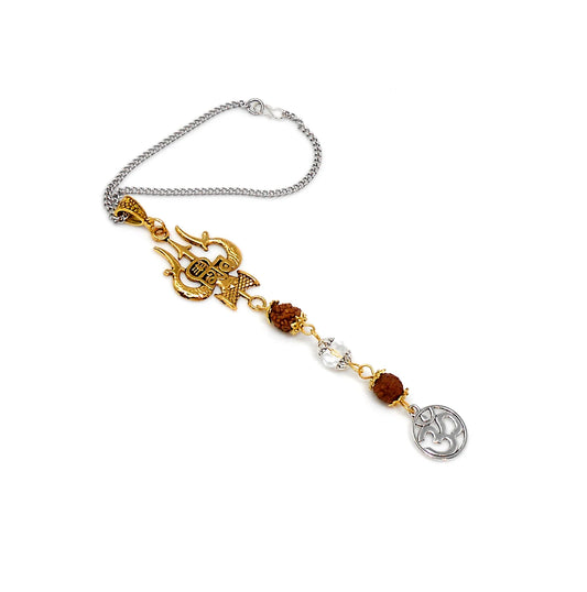 Evil Eye Protection Divine Shiva Trishul Pendant Car Mirror Hanging, Handbag/Backpack Haning for Good Luck Protection