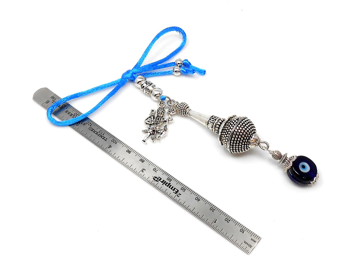 Evil eye Protection Lord Hanuman ji Kavach (Amulet)-Indian Hindu God of Protection & Strength Amulet for Car Rear View Mirror Hanging