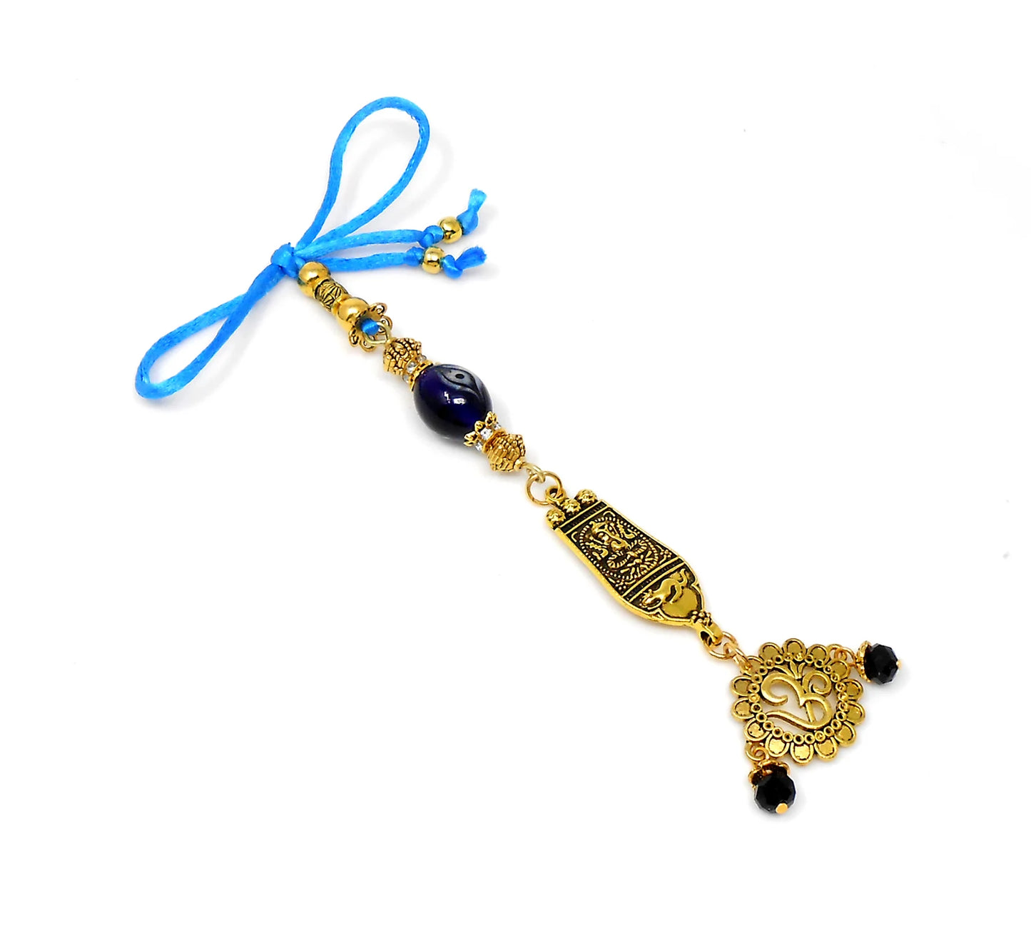 Ganesha | Evil Eye Protection | Car Rearview Mirror Ornament | Good Luck | Happiness | Good Fortune | Success | Prosperity | Spirituality
