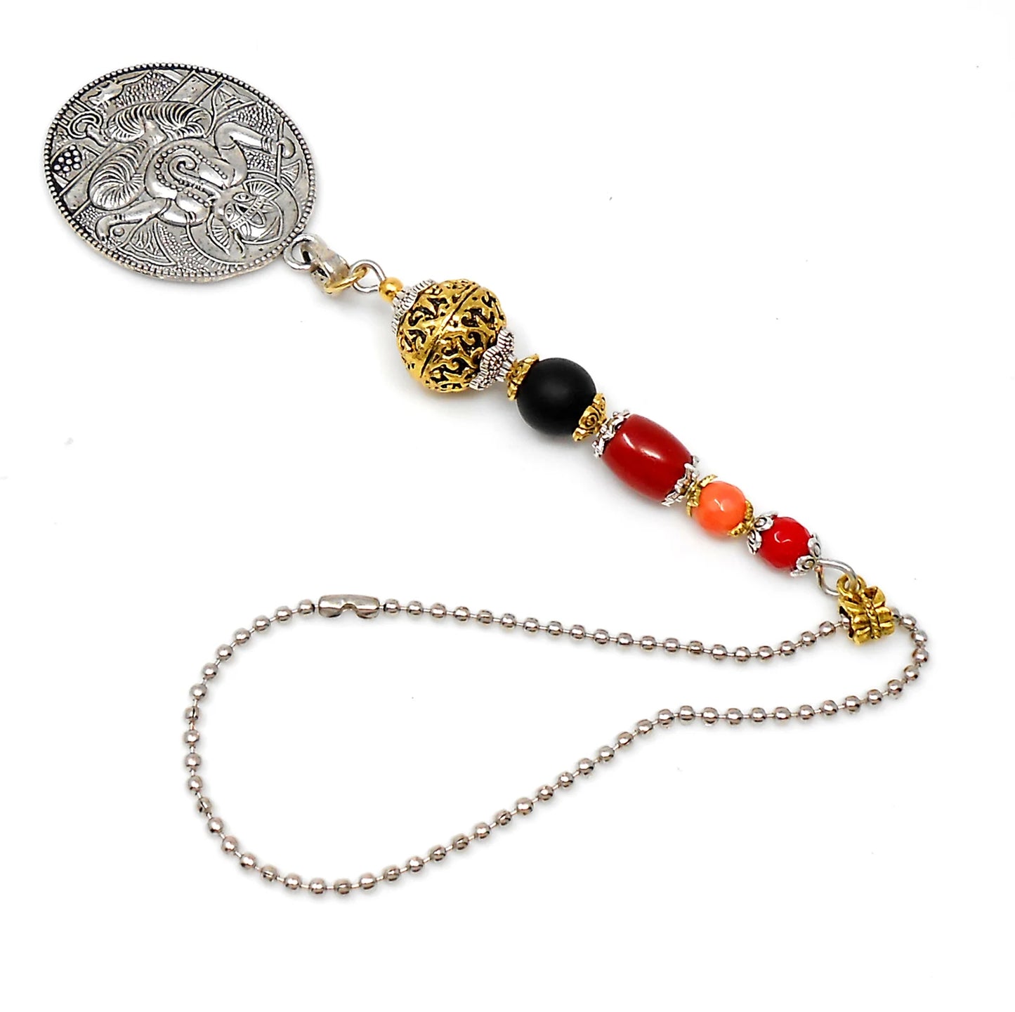 Ganesha | Evil Eye Protection | Car Rearview Mirror Ornament | Good Luck | Happiness | Good Fortune | Success | Prosperity | Spirituality