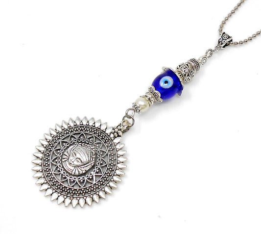 Goddess Durga Traditional Highly Spiritual Car Rear View Mirror Hanging-Evil Eye Protection Durga Charm Hindu Hinduism Religious Pendant