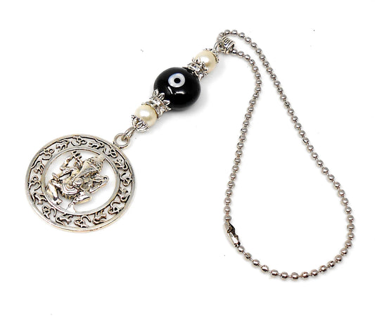 Ganesha | Evil Eye Protection | Car Rearview Mirror Ornament | Good Luck | Happiness | Good Fortune | Success | Prosperity | Spirituality