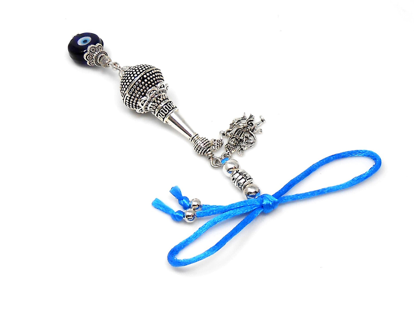 Evil eye Protection Lord Hanuman ji Kavach (Amulet)-Indian Hindu God of Protection & Strength Amulet for Car Rear View Mirror Hanging