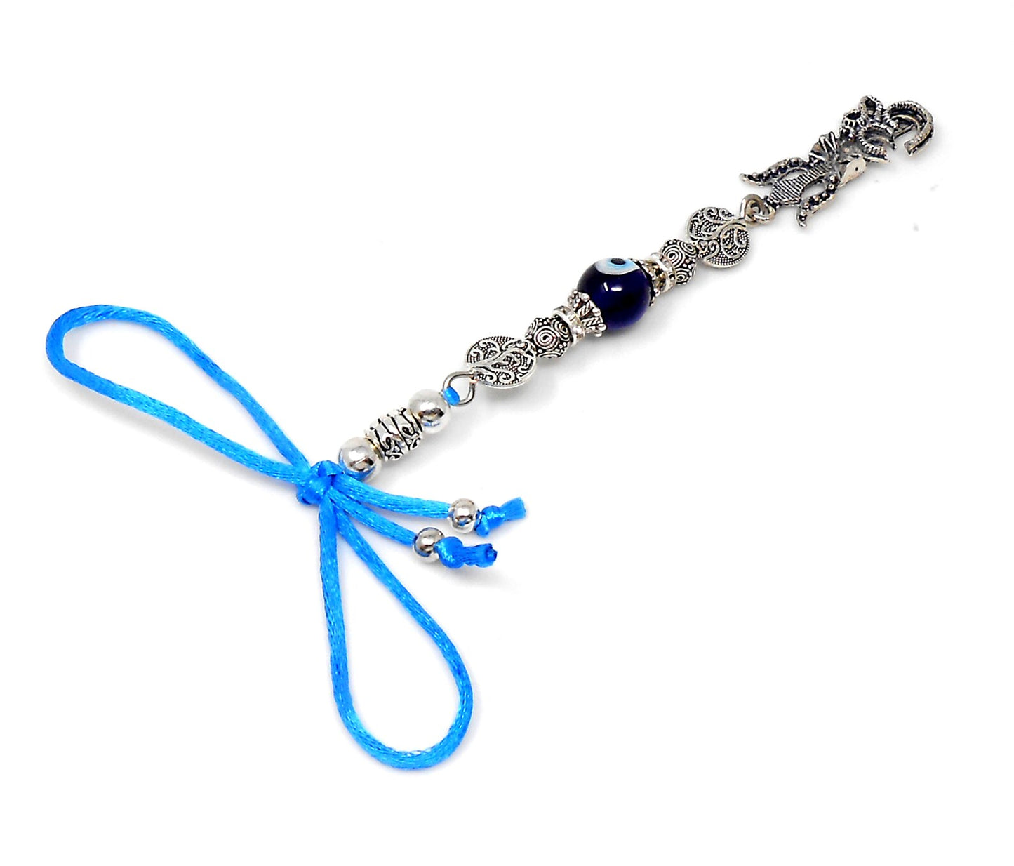 Evil Eye , Evil Eye Protection, Shiva Trishul Damru & OM Car Mirror Hanging- Shiva/Mahadev Trishul Pendant Charm Evil eye protection Hanging