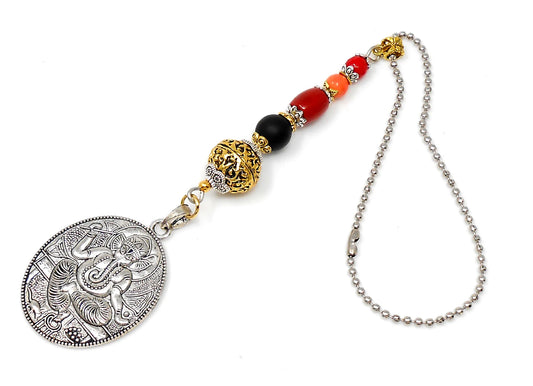 Ganesha | Evil Eye Protection | Car Rearview Mirror Ornament | Good Luck | Happiness | Good Fortune | Success | Prosperity | Spirituality
