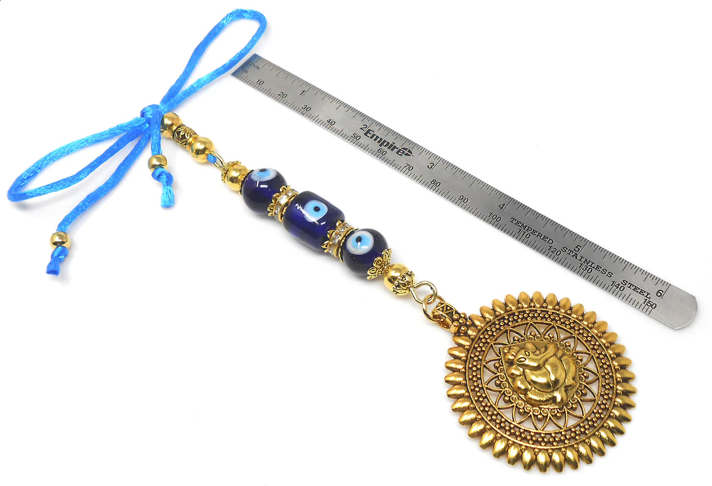 Ganesha | Evil Eye Protection | Car Rearview Mirror Ornament | Good Luck | Happiness | Good Fortune | Success | Prosperity