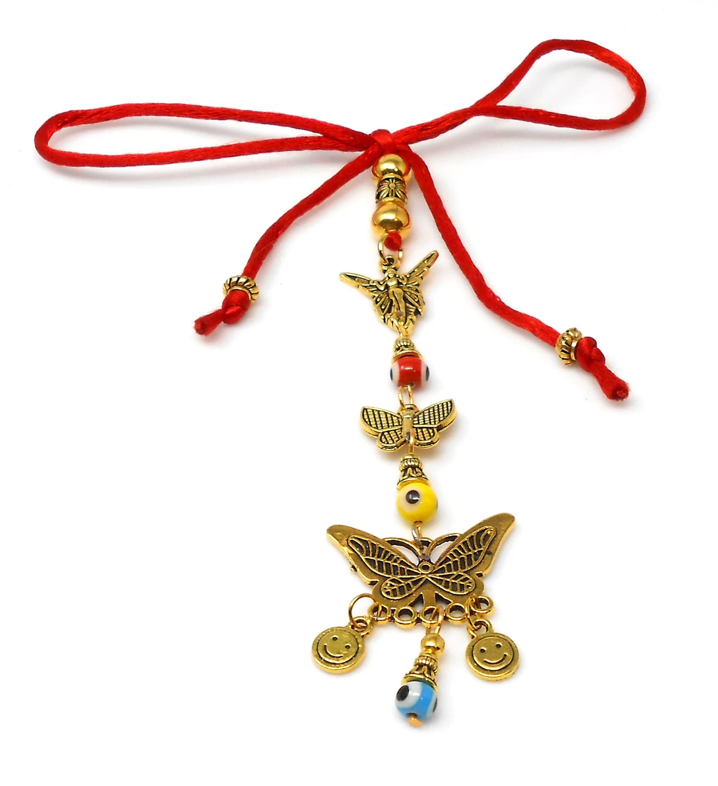 Butterfly | Evil Eye Protection | Bag Backpack Cellphone Case Charm Ornament | Good Luck | Positive Vibes | Freedom | Transcendence | Grace