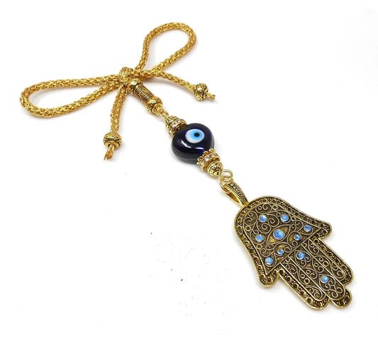 Evil Eye, Hamsa Hand Pendant Evil Eye Protection Car Rear View Mirror Hanging, Hamsa Hand Jewelry, Good Luck Car Décor, Travel Safe Gift