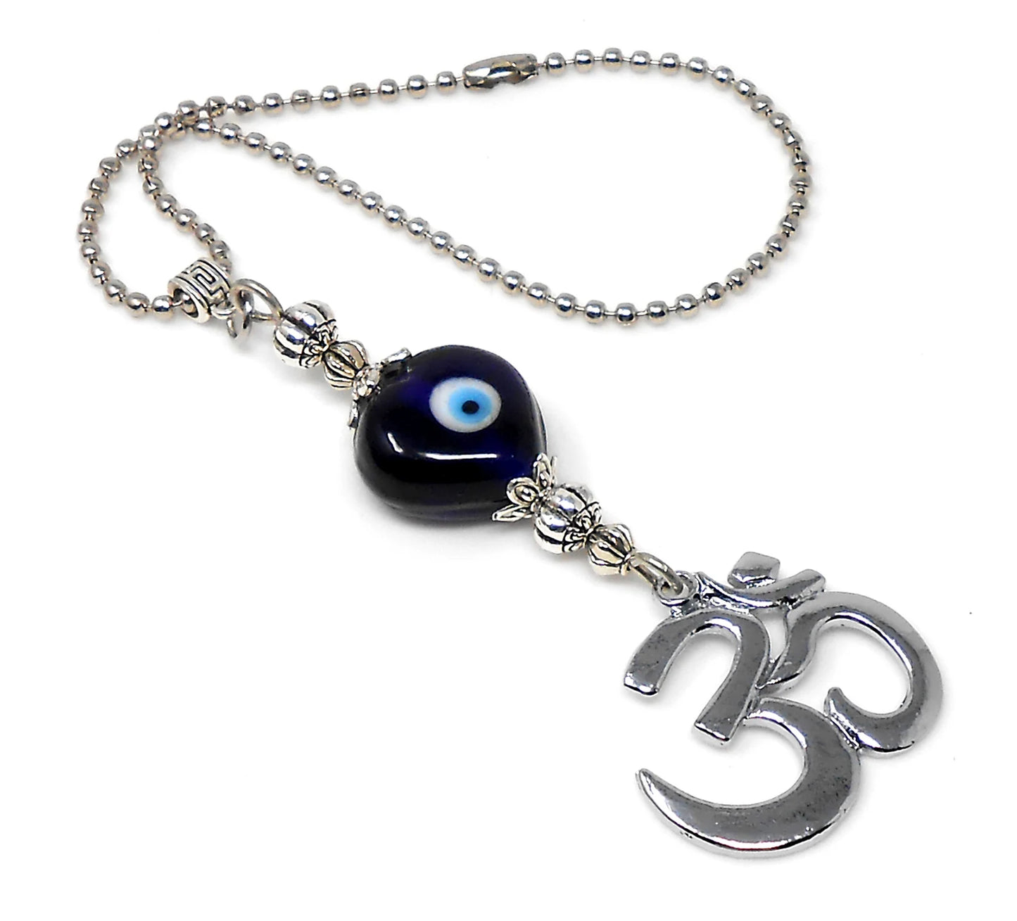 Evil Eye Protection, Divine OM Car Rear View Mirror Ornament-Handbag Hanging for Evil Eye Protection Amulet and Good Luck Protection