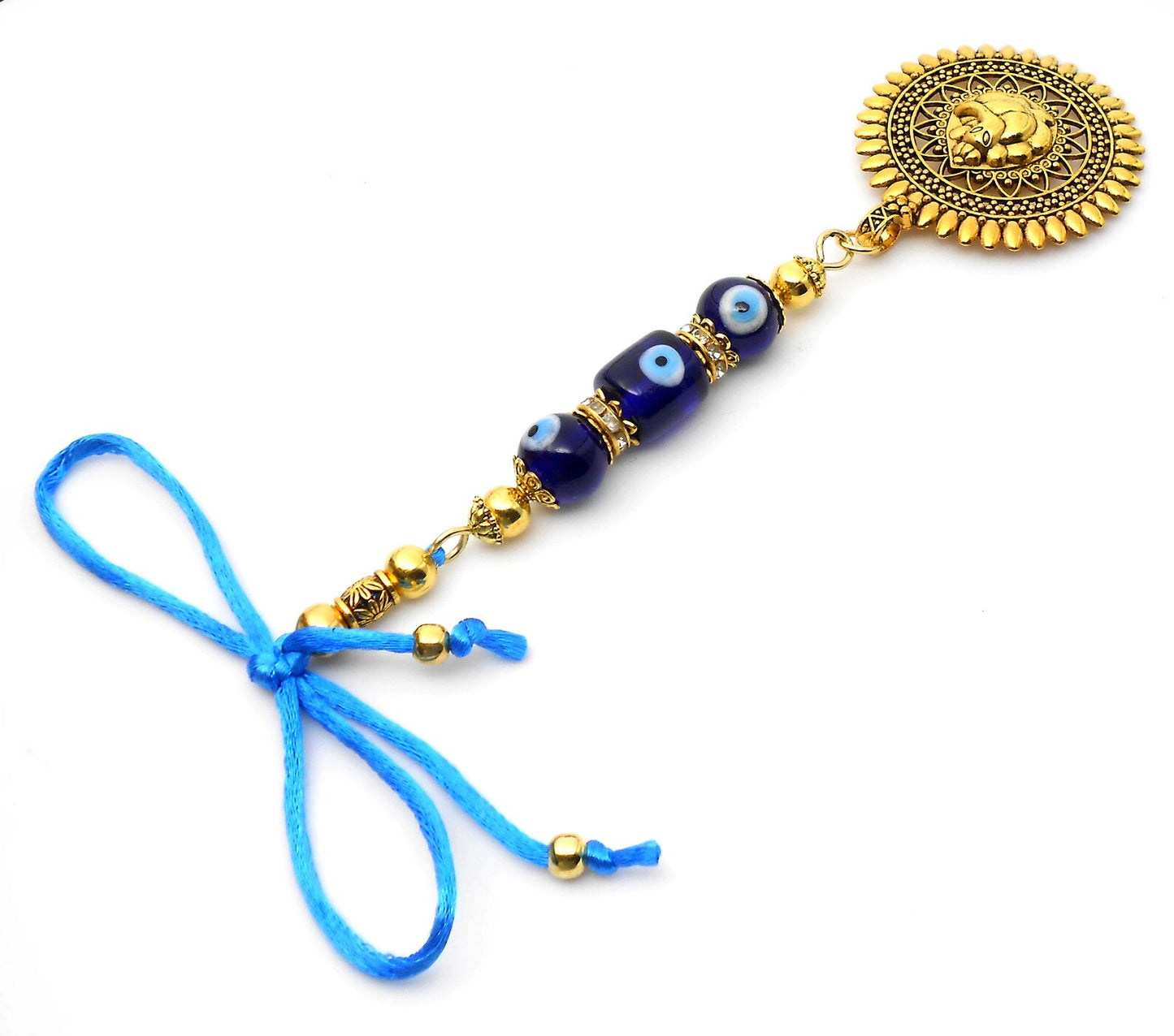 Ganesha | Evil Eye Protection | Car Rearview Mirror Ornament | Good Luck | Happiness | Good Fortune | Success | Prosperity