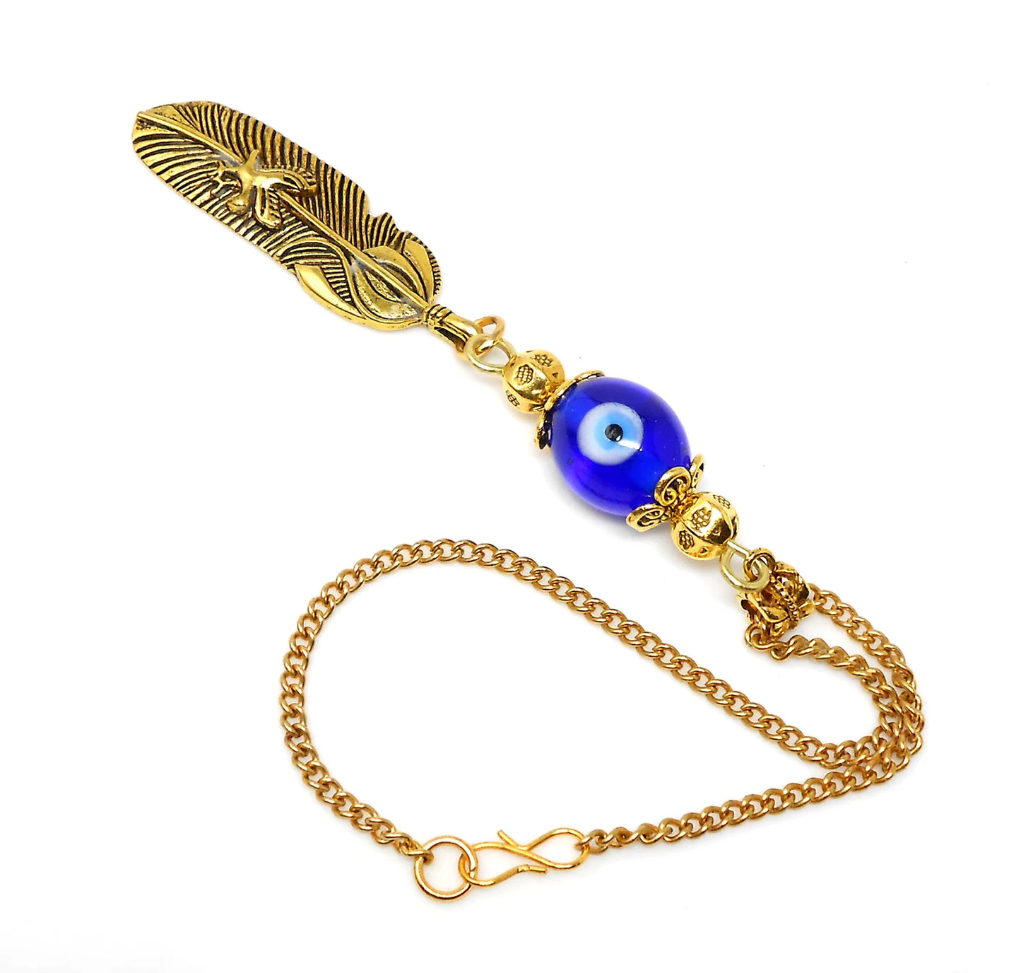Angel Wing Feather | Evil Eye Protection | Feather Car Rear View Mirror Dangler/Hanging Ornament | Good Luck Positive Vibes | New Car Gift