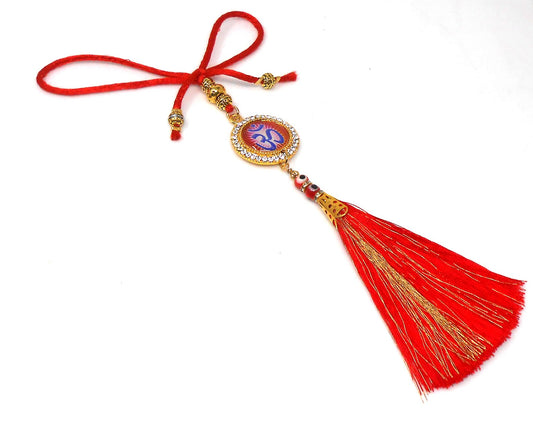 Evil Eye-Evil Eye Protection-Divine OM Evil Eye Protection Car Rear View Mirror Ornament-AUM Handbag Hanging for Good Luck & Good Fortune