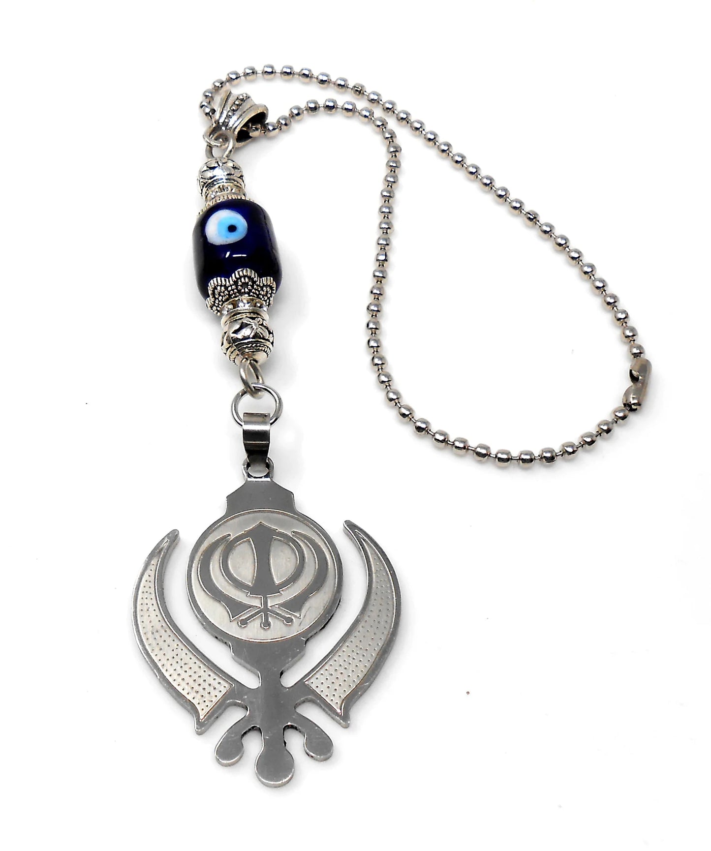 Evil Eye Protection Punjabi Khalsa Sikh Kaur Khanda Sahib ji (Sikh Faith) Key Chain/ Key Ring, Sikh Religious Khanda Key Ring, Namaste Gift